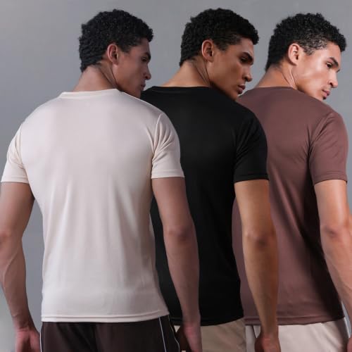 Image of CHKOKKO Gym T Shirts for Men Workout Activewear Solid Quick Dry Sports Tshirt for man Breathable Lightweight Half Sleeve Regular Fit Round Neck Running Boys T Shirt
