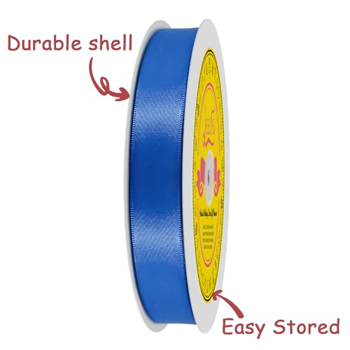 Image of Royal Blue Satin Ribbon 7 /8 inch X 100 Yards Polyester Ribbon for Gift Wrapping Very Suitable for Weddings Party Hair Bow Invitation Decorations and More