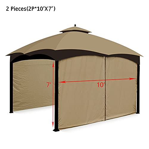 Tanxianzhe Grill Gazebo Replacement Canopy Top Cover 5×8 Double Tiered Bbq Roof Only Fit For Gazebo Model L-Gg001Pst-F (Burgundy) + Tanxianzhe Gazebo Replacement Privacy Curtain With Zipper Outdoor Un #TOP6