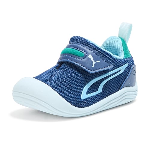 Puma - Tenis Unisex con Gancho y Lazo para niños, Azul Persa-Aqua-Verde Salvaje Ah25, 14 MX Niñito