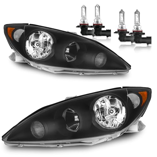 Image of Headlights W /Bulbs for 2005 2006 Toyota Camry 4-door sedan Base, LE, SE, XLE Halogen Headlamp Replacement Driver & Passenger Side