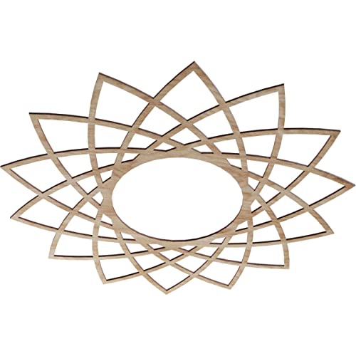 Image of Ekena Millwork 38 inchOD x 14 5 /8 inchID x 3 /8 inchT Eleanor Wood Fretwork Pierced Ceiling Medallion, Red Oak