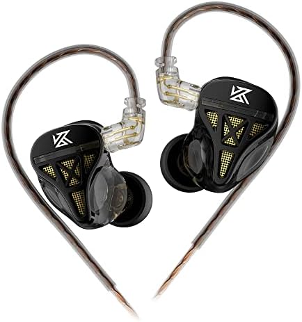 KZ DQS Wired Dynamic Half Open HiFi Bass In-Ear Headphones 3.5mm 2 Pin No Microphone