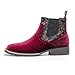 POTENCE STAR Men's Velvet Printed Chelsea Boots - Slip-On Dress Ankle Boots, Formal & Casual Fashion Footwear