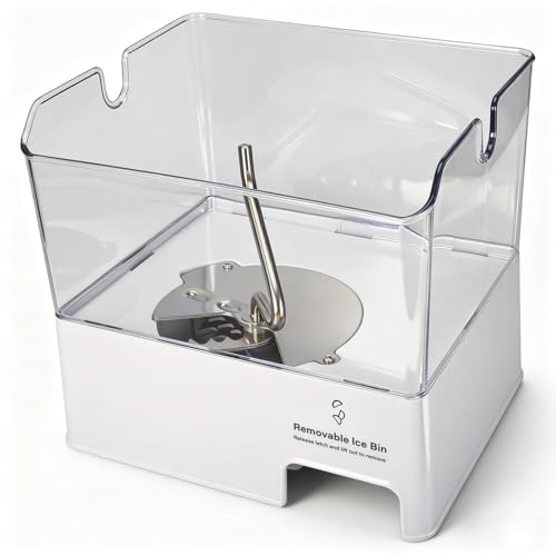 Haxrotin WPW10347093 Removable Ice Bin Compatible with Whirlpool Ice Maker Replacement W10347093 Ice Bucket Replacement for Whirlpool Refrigerator Ice Container Assembly