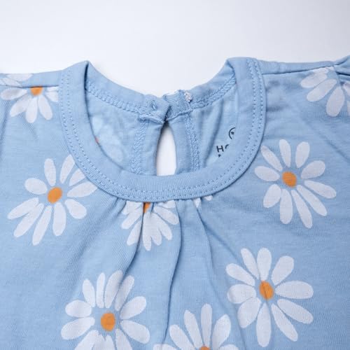 Image of HonestBaby Baby-Girls 5-Pack Puff Sleeve T-Shirts 100% Organic Cotton Baby, Toddler, Little Kid, Girl