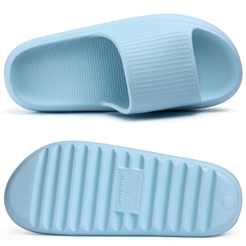 Image of Comwarm Cloud Slide Sandals for Women Men Ultra Comfort Recovery Pillow Slippers Soft Summer Beach Shoes with Low Arch Support