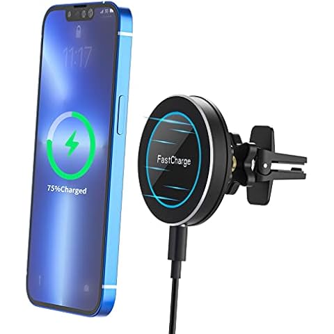 HOMELYLIFE Magnetic Wireless Car Charger, 15W Car Phone Holder Wireless Charger, Compatible with Mag-safe Car Mount, Compatible with iPhone 14/13/13 Pro/13 mini/13 Pro Max/12/12 Pro/12 mini/12 Pro Max Cover