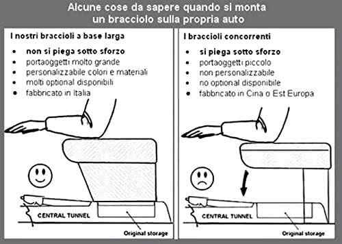 Bracciolo portaoggetti REGOLABILE in lunghezza compatibile con Punto e Grande Punto, Punto Evo in TESSUTO nero