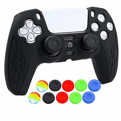 Image of Silicone Skin for Ps5 Controller, 1pc Anti-Slip Shell Cover Case with 10 Joystick Grips for Playsation 5 Controller Wireless Gamepad(PS5 Controller #8)