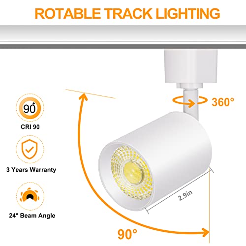 Vanoopee 10W Dimmable Led Track Lighting Heads H Type Track Light Replacement Fixtures Bright 3000K Warm White Ceiling Spotlight For Accent Task Art, Flicker Free Cri90+ 24° 800Lm White, Pack Of 8 #TOP6