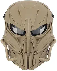 Striking44 Máscara Tática De Airsoft, Máscara Facial Completa, Paintball, Caça, CS, Halloween, Cosplay, Fantasia, Festa, Bronzeado, Nylon, Preto, Marrom Claro, Verde, Cinza
