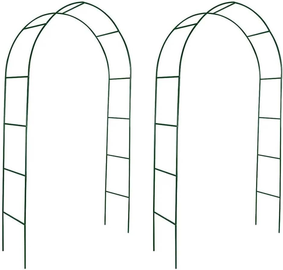 vidaXL Garden Arch Dark Green Iron 2 Pieces Durable Garden Arch