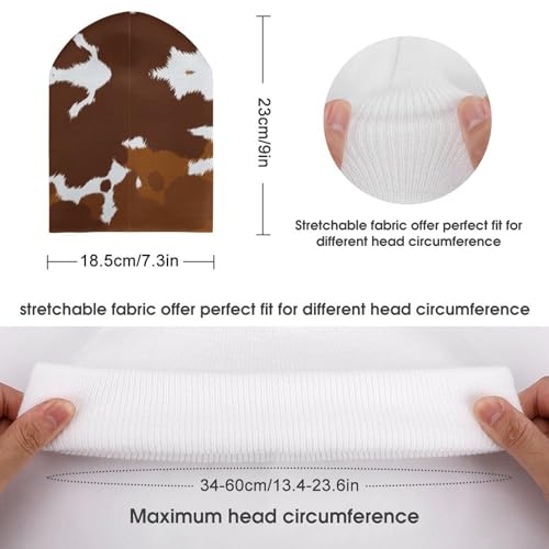 Cow Print Animal Pattern Kids Beanie Hat for for Girls Boys Children Cap Winter Knitted Chemo Cancer Headwear Accessories Gifts Decoration Black2