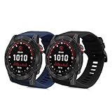 SET DE RECAMBIOS: Con este kit de 2x correa para reloj inteligente podrás darle una nueva vida en color negro / azul oscuro a tu smartwatch siempre que te apetezca.