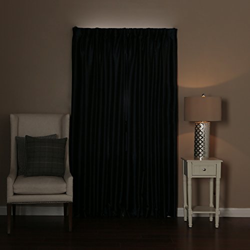 Best Home Fashion Curtain Rod Collection - Wraparound Blackout Curtain Rod - Black - 5/8" Diameter - 66"L - 120"L #TOP4