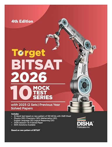 Image of Target BITSAT 2026 - 10 Mock Tests Series with 2025 (2 Sets) Previous Year Solved Papers 4th Edition | Physics, Chemistry, Mathematics, English & Logical Reasoning PYQs