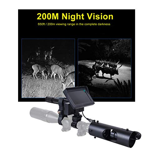 KOLINLOV Night Vision Scope for Riflescope Long Viewing Range Night Hunting Clear Vision with Camera Infrared Flashlight and 4.3 inch Display Screen