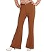 Widmann 09122 - Pantalon pour dames des années 70, brun, pantalon évasé, fièvre disco, fête à thème, carnaval