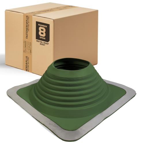 Fasteners Plus #8 Square EPDM Metal Roof Pipe Flashing Boot
