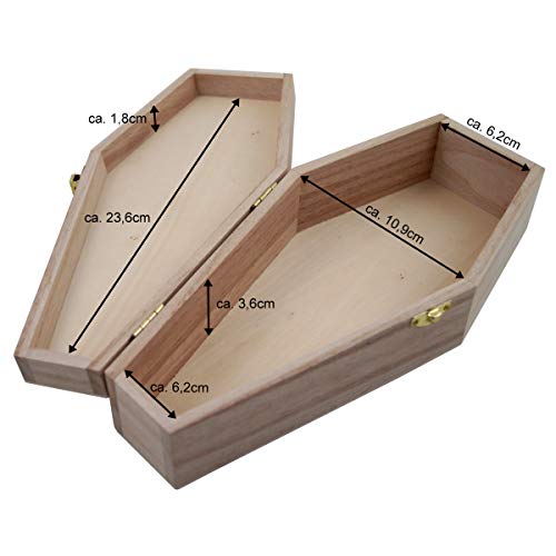 PrimoLiving petbye Holz Kleintiersarg Natur belassen - Größe S für sehr kleine Haustiere - Tiersarg mit festem Metallverschluss - Sarg aus hochwertigem Holz