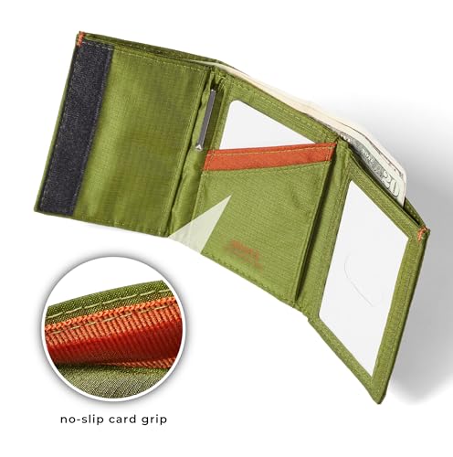 Image of Allett Trifold Wallet, Cala Green | Nylon, RFID Blocking | Slim, Minimalist, Water Resistant, Thin, Front Pocket | Holds 2-12 Cards, Flat Bills, Receipts & Coins | For Men & Women