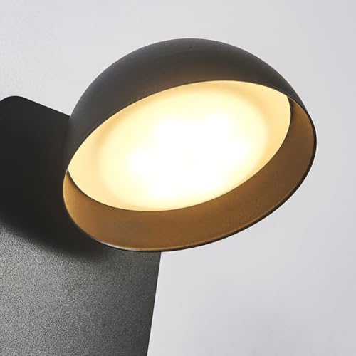 Aplique LED interior de aluminio en acabado negro mate con doble interruptor de alta precisión 3
