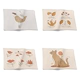 Chenlane Manteles individuales y posavasos para mesa de comedor para personajes de estilo Morandi 21 x 32 cm (4 piezas)