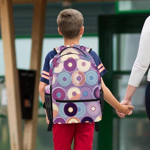 Sac à dos à disques violets parfait pour le collège et le lycée - 6