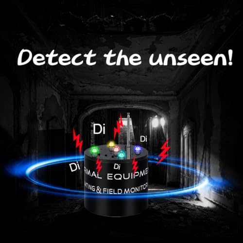Ghost Hunting Equipment, Radiating Electromagnetic Field Detector with Temperature Deviation Detection, 5 Sensitivity Levels, Folding Antenna, Rem EMF Pod, Black - 1