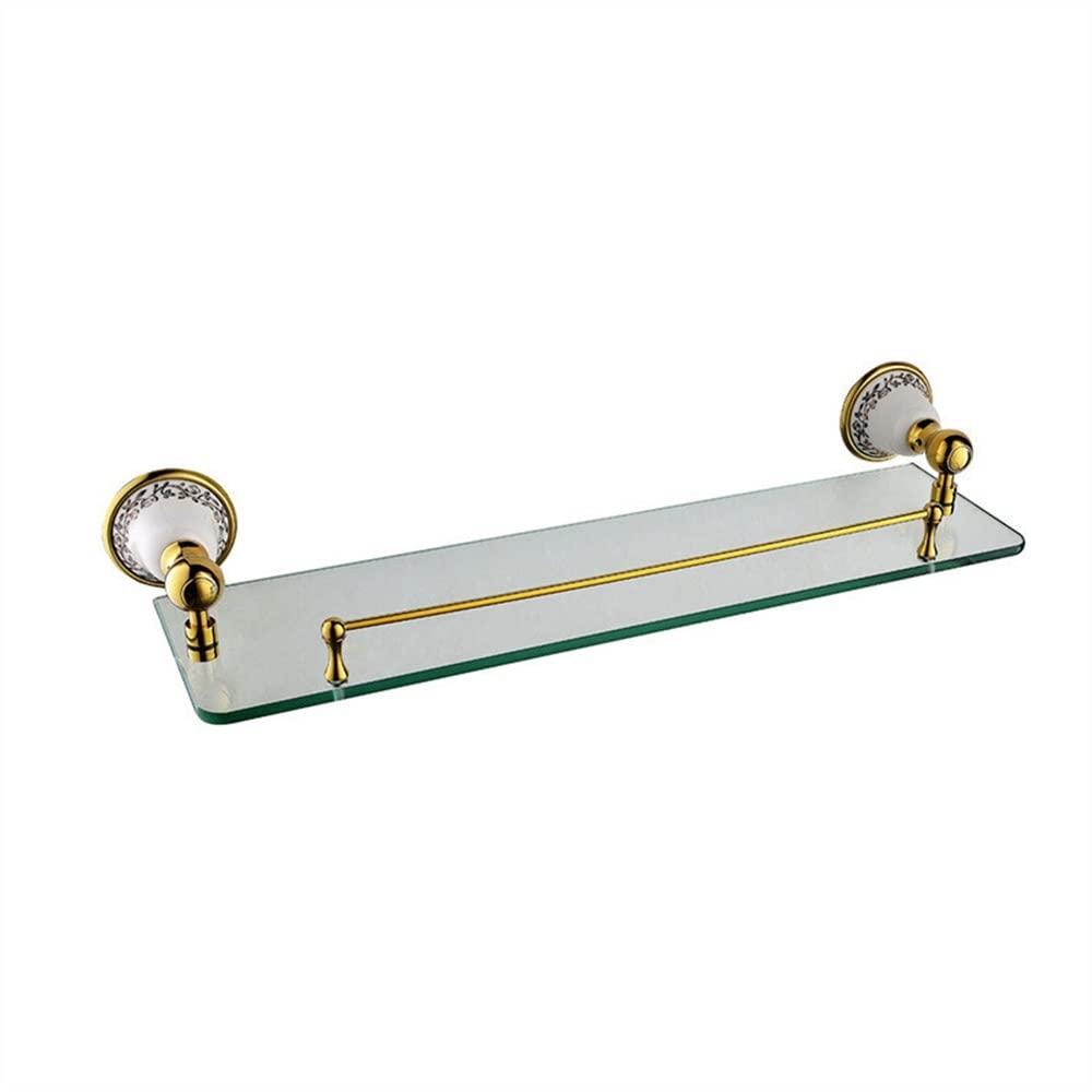 Shower Shelf Racks Bathroom Towel Rack Holder Glass Shelf Brass Porcelain Bathroom Organizer Storage Rack Shower Caddy