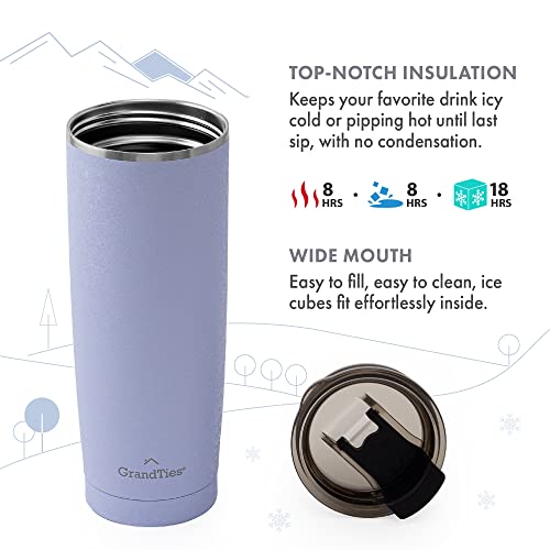 Grandties Insulated Coffee Tumbler Cup W/Tritan Lid | Leak Proof, Reusable, Double Walled Vacuum Stainless Steel Travel Mug | Thermal Cups For Hot And Cold Drinks | 20Oz | Sanctuary, Snowy Texture #TOP2
