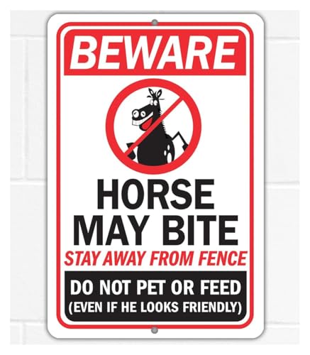 Beware Horse Bites Sign, Do Not Feed or Pet, 8