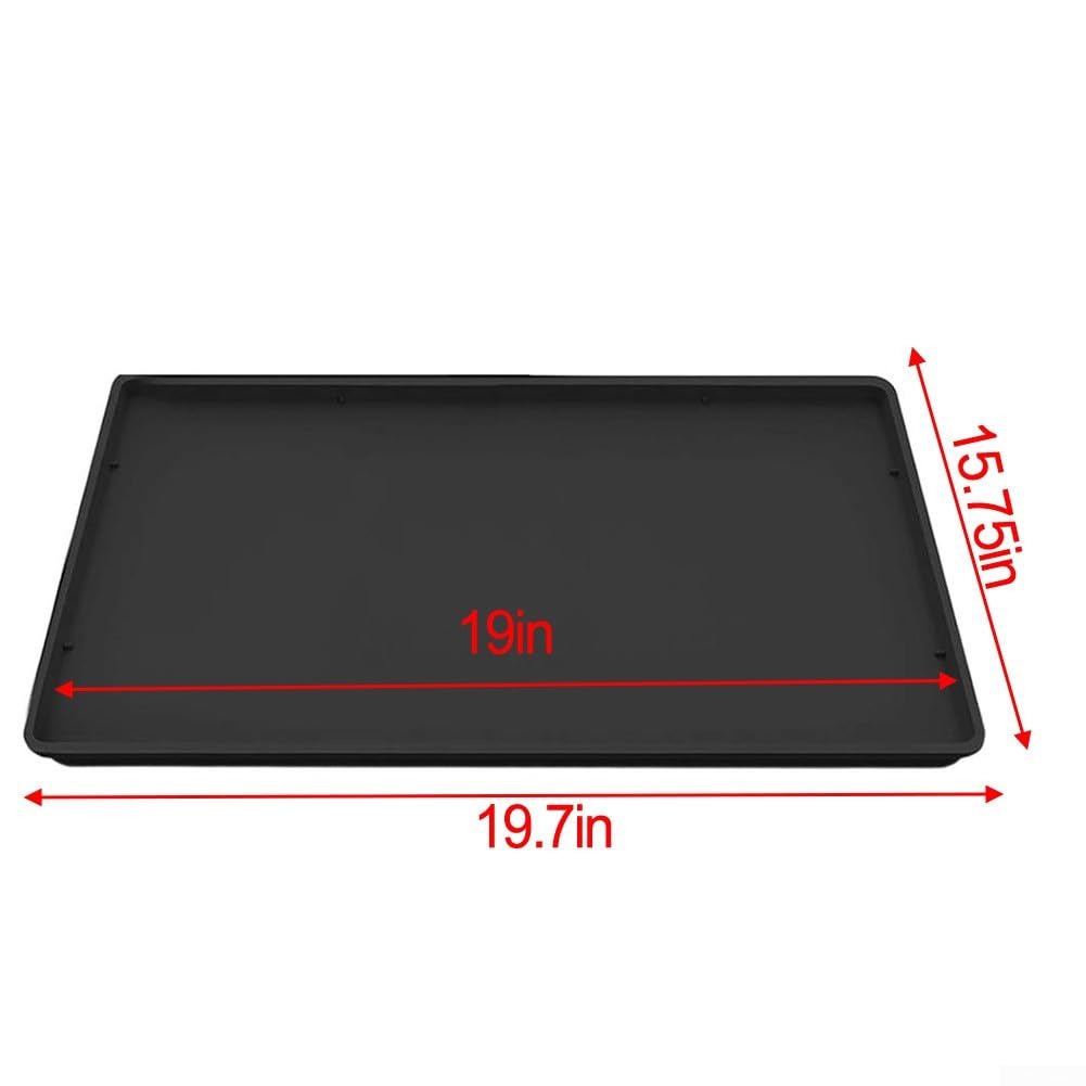 Tappetino in silicone per macchina da caffè, 40 x 50 cm, antiscivolo, con bordi rialzati, impilabile, resistente al calore, per piano di lavoro (nero)