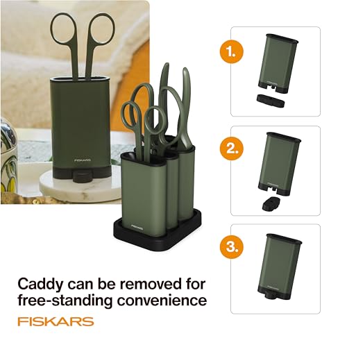 Fiskars Indoor Plant Care 3-Piece Set, Precision Gardening Tools, Green | Nesting Storage Caddy, Detail Snips, Stem Shears & Bypass Pruner for Trimming & Shaping Houseplants, Stainless Steel Blades - image 7