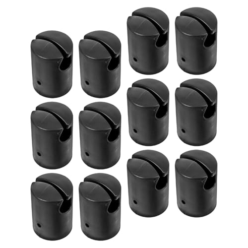 Gatuida 12 Tapas Protectoras de Plástico Negro para Postes de Trampolín Accesorio Resistente Intemperie Reemplazo Compatible para Seguridad Camas Elásticas al Aire Libre