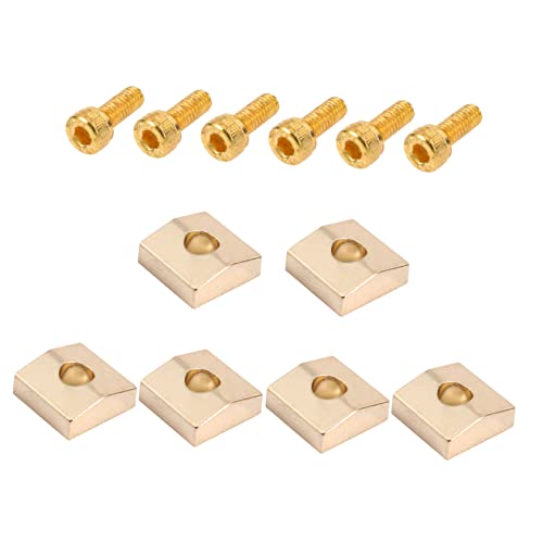 WEKADRIN 2セット エレキギター用高強ロックナットクランプ 軽量コンパクト トレモロブリッジ弦固定パーツ ネジ付き耐久性アイアン合金製 交
