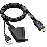 CAMWAY Convertitore Scart a HDMI 1080P,Supporta Commutazione 16: 9/4: 3,Adattatore da SCAR...