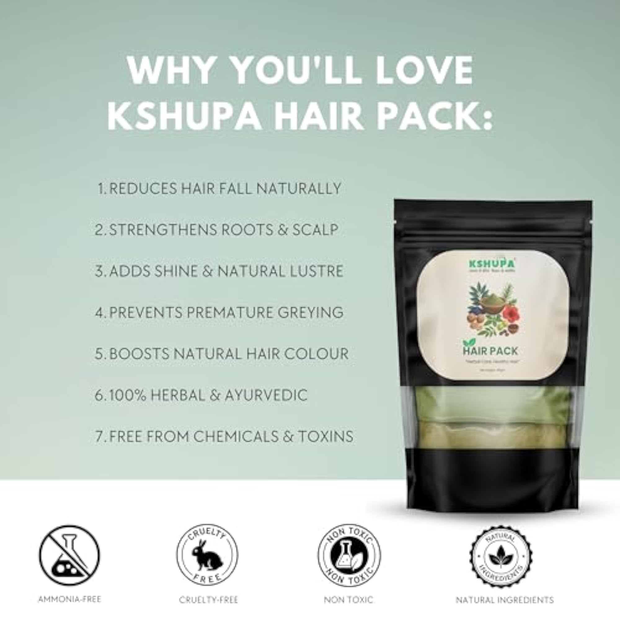 Natural Ayurvedic Hair Pack, 65 GM (Pack Of 2)