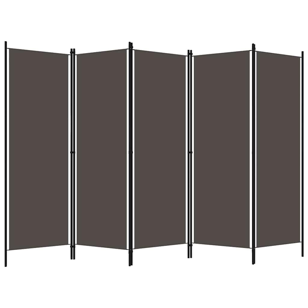vidaXL Cloison de séparation 5 Panneaux Anthtracite 250x180 cm