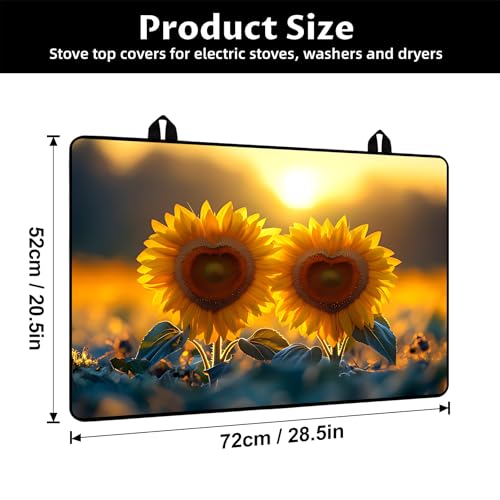 Image of BVBOX Stove Top Cover for Electric Stove, 28 inch x 20 inch Glass Cooktop Protector Mat with Hanging Loops, Anti-Scratch Non-Slip Dish Drying Mat, Washable Countertop Pad
