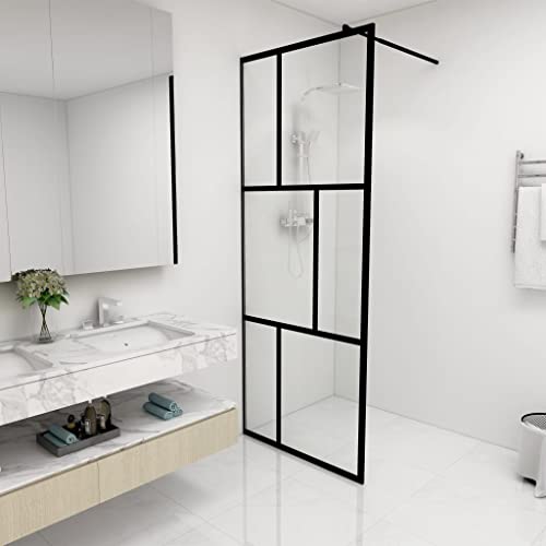 Homiuse 31.5"X76.8" Walk-In Shower Wall With Tempered Glass Shower Screen Doors Shower Panel Glass Shower Door Seal Strip Wall Panel Outdoor Shower Enclosure Shower Stall Kit Door Frame Black #TOP13