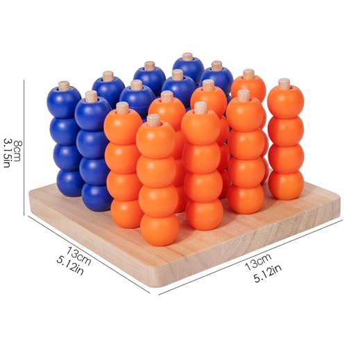 Poder 4 juego de mesa de madera clásico para entretenimiento familiar y escolar 5