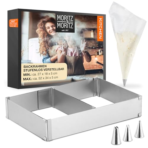 Moritz & Moritz Backrahmen Rechteckig Verstellbar 5cm hoch - Backring eckig...