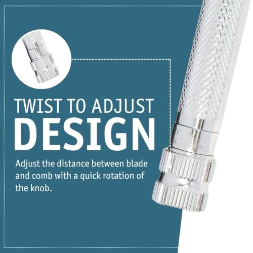 Image of MERKUR 34 Adjustable 2-Piece Double-Edge Safety Razor for Men in Bright Chrome with Standard Handle and Closed Comb - Adjustable Blade Gap, Made in Germany