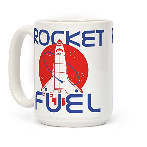 LookHUMAN Rocket Fuel White 15 Ounce Ceramic Coffee Mug