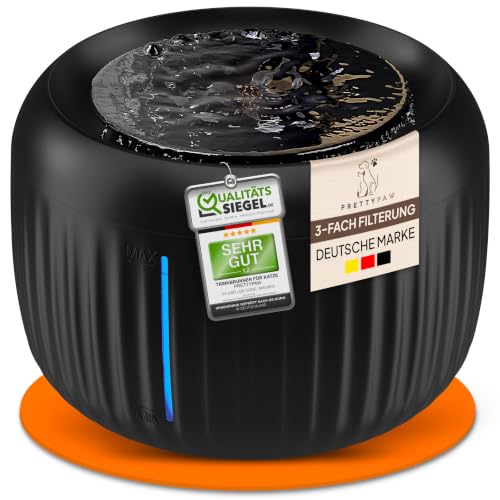 Pretty Paw Katzenbrunnen mit Leiser Pumpe, LED und Aktivkohlefilter, 2,5L – Ansicht 1