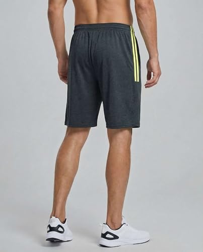Image of Real Essentials Men's 5 Pack: 9 inch Dry-Fit Shorts - Athletic Gym, Workout, Basketball, Running, Casual Lounge Active Pockets