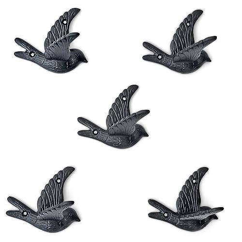 Ambipolar-5-Pack-Bird-Flying-Style-Coat-Hooks-Vintage-Black-Hooks-for-Coats-Hats-and-More-Sturdy-Cast-Iron-Construction-Rustic-Farmhouse-Theme-Easy-Installation-Versatile-and-Durable Ambipolar 5 Pack Bird Flying Style Coat Hooks Vintage Black Hooks for Coats Hats and More Sturdy Cast Iron Construction Rustic Farmhouse Theme Easy Installation Versatile and Durable