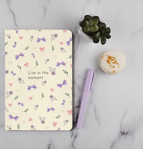 Image of 100 GSM A5 Dot Grid Journal Diary: 160 Pages (Live In The Moment)